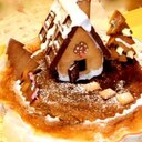 子供の作ったデコクッキーで完成★お菓子の家ケーキ